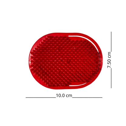 CEPILLO DE MANO PARA MASCOTAS PARA MASAJE Y BAÑO ROJO INTENSO