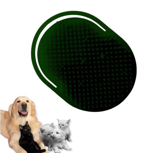 CEPILLO DE MANO PARA MASCOTAS PARA MASAJE Y BAÑO NEGRO