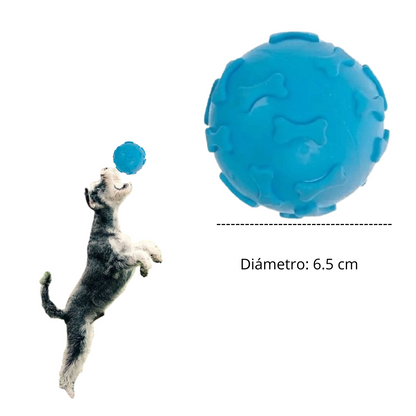 Pelota de Jebe para Perros Huesito Color CELESTE