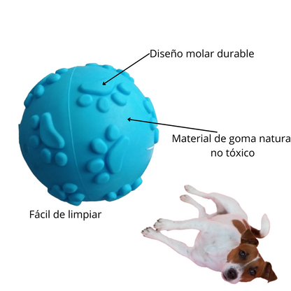 Pelota de Jebe para Perros Huellita Color CELESTE