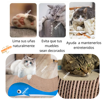 RASCADOR PARA GATOS FORMA DE BALLENITA