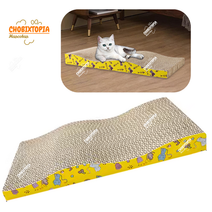 RASCADOR PARA GATOS FORMA ONDEADA DE GATITOS