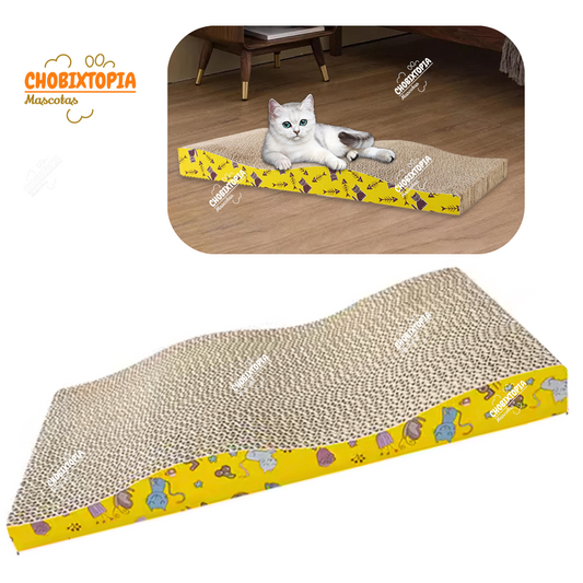 RASCADOR PARA GATOS FORMA ONDEADA DE GATITOS