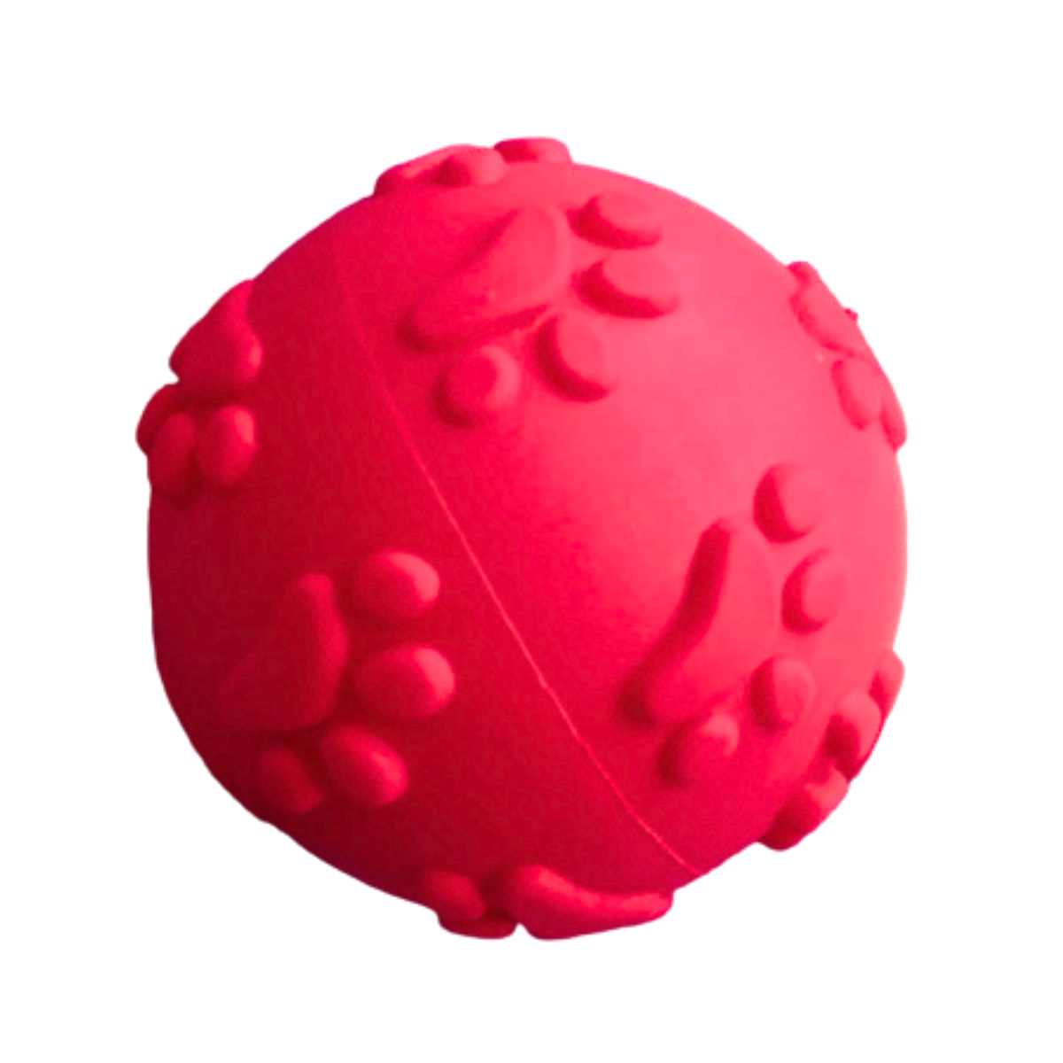 Pelota de Jebe para Perros Huellita Color ROJO