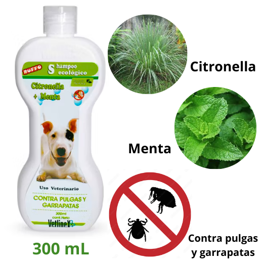 SHAMPOO VETLINEX CONTRA PULGAS Y GARRAPATAS ECOLOGICO X 300 ML