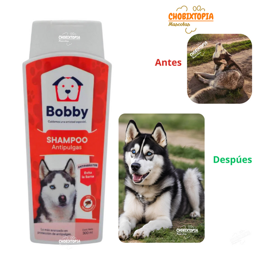 SHAMPOO ANTIPULGAS PARA PERROS BOBBY FRASCO x 300 Ml