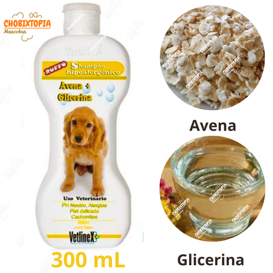 SHAMPOO VETLINEX HIPOALERGENICO AVENA + GLICERINA 300 ML