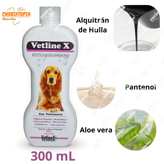 SHAMPOO MEDICADO PARA PERROS VETLINEX X 300 mL
