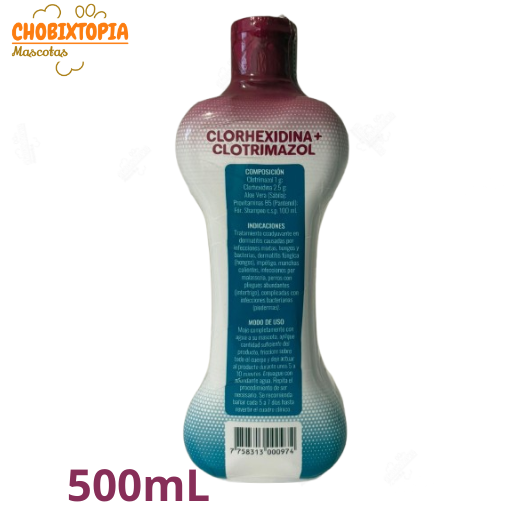 SHAMPOO MEDICADO RUFFO CLORHEXIDINA + CLOTRIMAZOL VETLINEX 500 mL