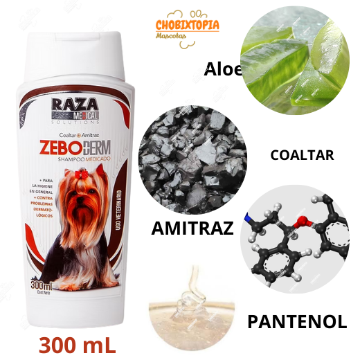 SHAMPOO MEDICADO PARA PERRO ZEBODERM X 300 ML (RAZA)