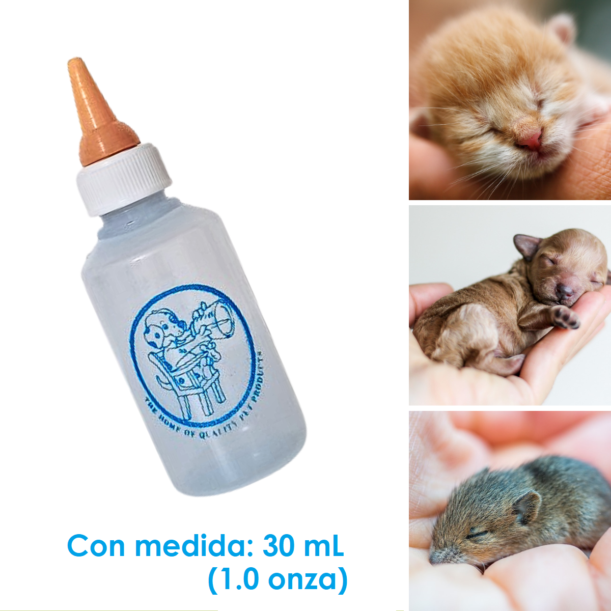 BIBERON PARA MASCOTAS PERRO GATO x 30 mL - CELESTE (1.0oz)