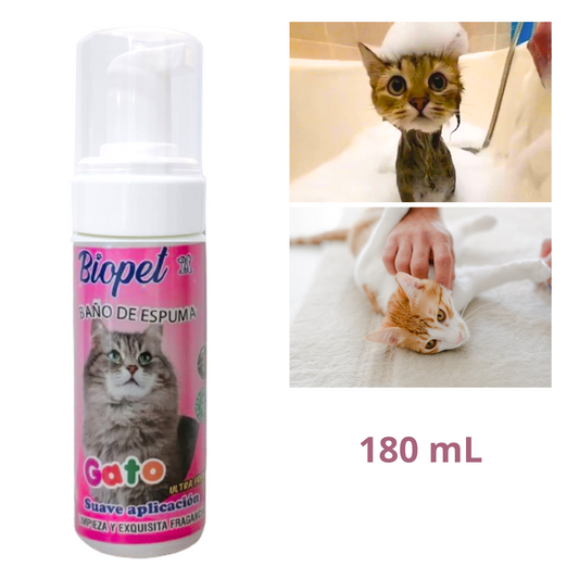 ESPUMA BAÑO EN SECO MASCOTA GATO x 180 mL