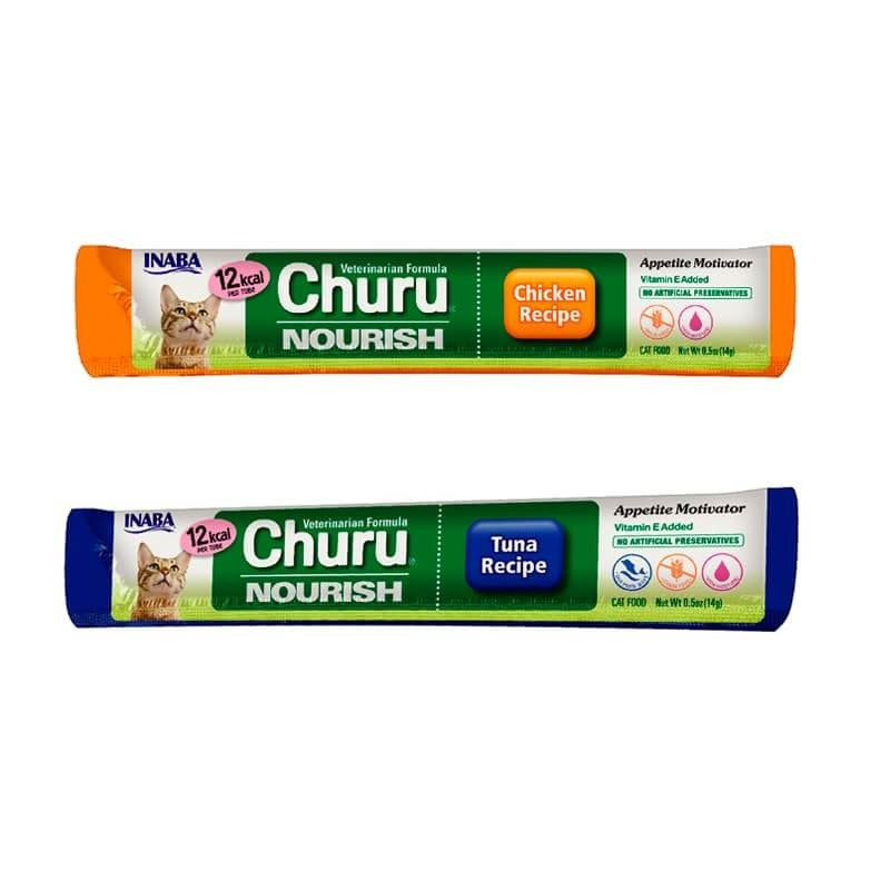 DUO CHURU VET NOURISH-ATUN POLLO 50U PACK CATNIP CARACOL