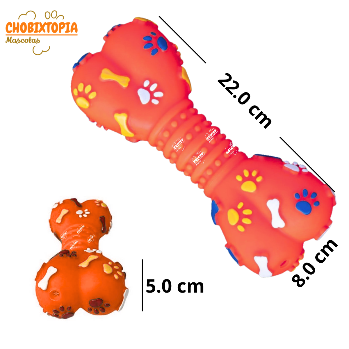 JUGUETE PARA MASCOTA PERRO HUESO ROJO