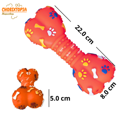 JUGUETE PARA MASCOTA PERRO HUESO ROJO