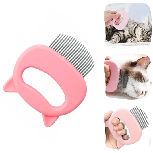 PEINE DESENREDANTE PARA MASCOTA - GATO Y PERRO ROSADO