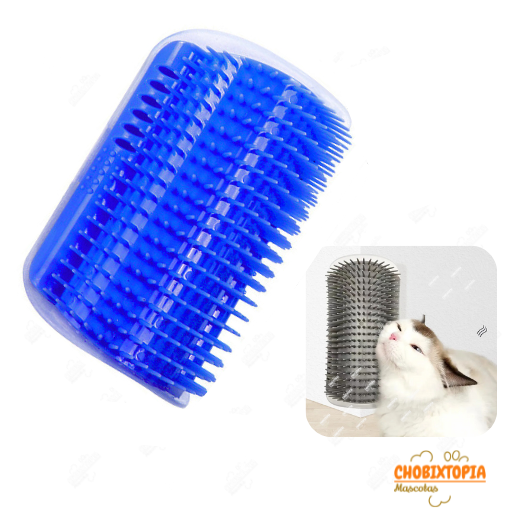 CEPILLO RASCADOR ESQUINERO MASAJEADOR PARA CATNIP AZUL