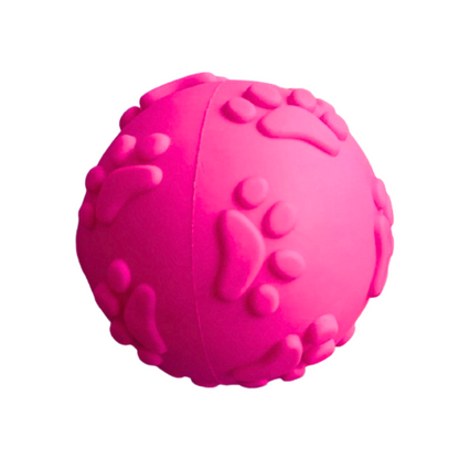 Pelota de Jebe para Perros Huellita Color FUCSIA